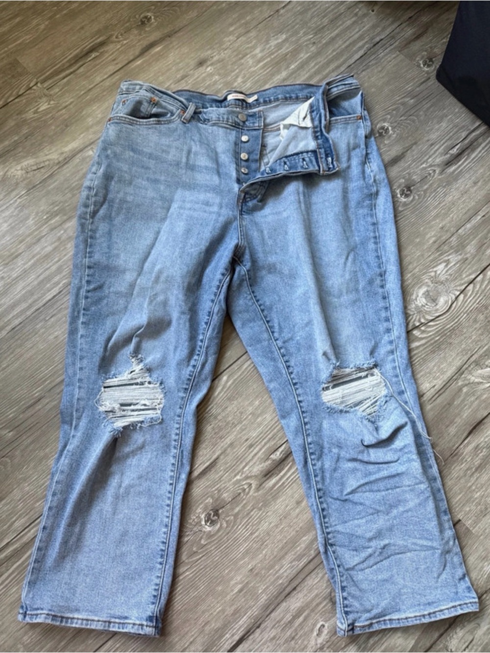 Levi's Light Blue Distressed Boyfriend Jeans